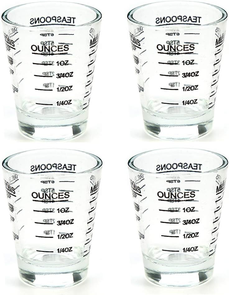 Shot Glasses Measuring cup Liquid Heavy Wine Glass Espresso Shot Glass 26-Incremental Measurement 1oz, 6 Tsp, 2 Tbs, 30ml (2 pack-black 30ml)