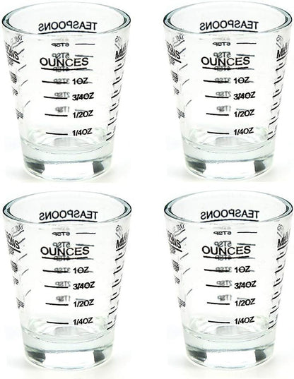 Shot Glasses Measuring cup Liquid Heavy Wine Glass Espresso Shot Glass 26-Incremental Measurement 1oz, 6 Tsp, 2 Tbs, 30ml (2 pack-black 30ml)