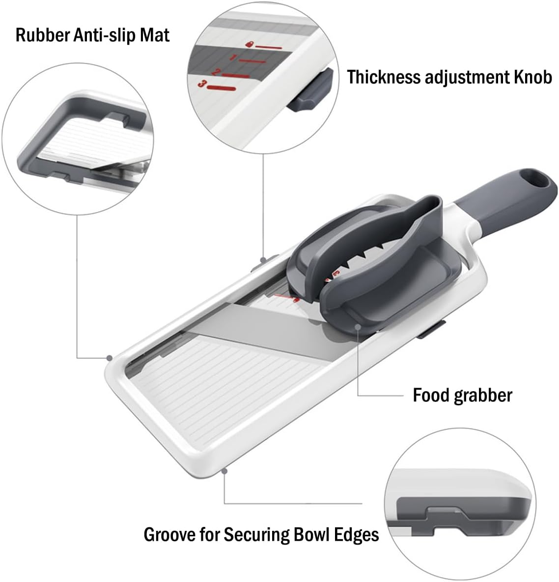 NACOLUS Mandoline Slicer for Kitchen, Adjustable Vegetable Slicer with Food Holder,Handheld Potato Slicer, Simple&Handy veggie slicer vegetable cutter