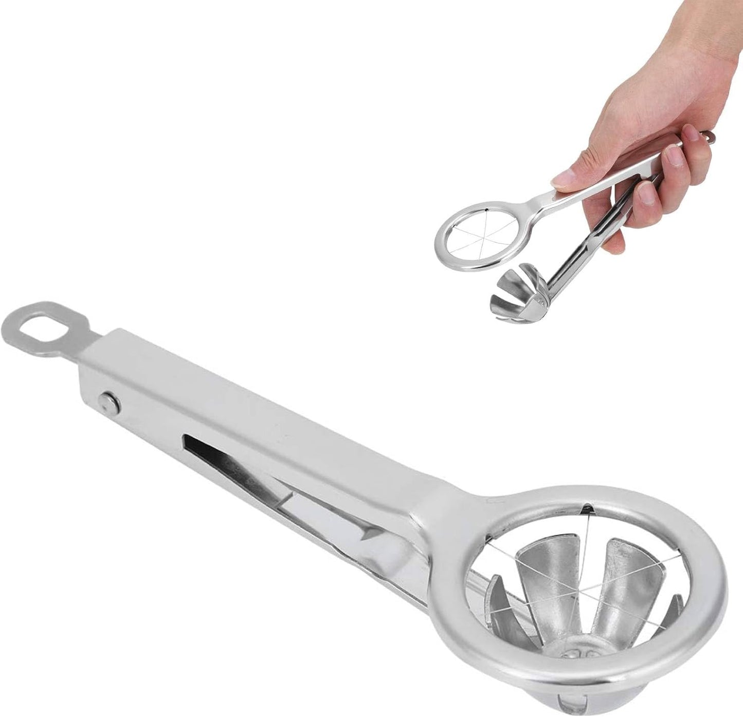 Egg Cutter, Stainless Steel Egg Slicers for Hard Boiled Eggs Egg Splitter Cutting Tongs Kitchen Tool Multi Purpose Egg Cutting Tool for Strawberry Banana Kiwi Soft Cheese (8.3 Inch)