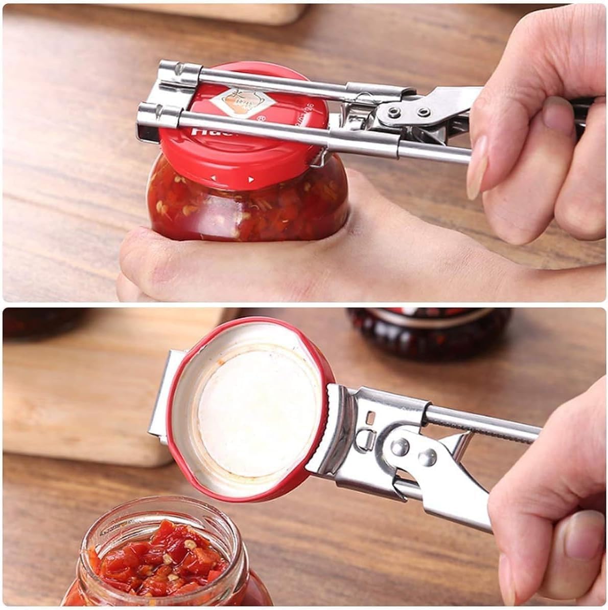 Master Jar & Bottle Opener, Adjustable Multifunctional Stainless Steel Can Opener Jar Lid Gripper, Manual,Kitchen Accessories（Silver）