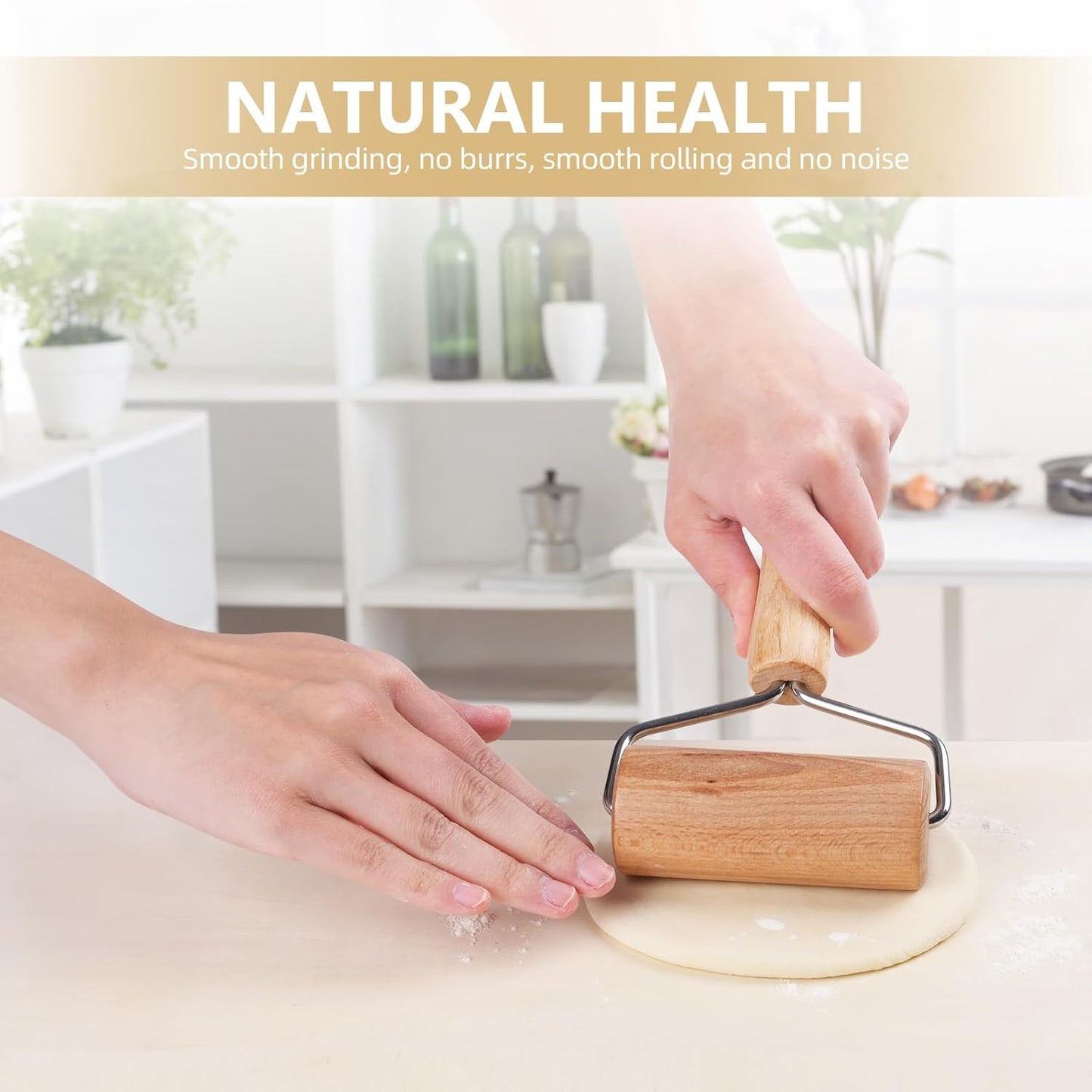 Rolling Pin, Wooden Rolling Pins For Baking, Pizza Dough Roller, Not Easy To Crack, Non-Stick Wood Pastry Roller, Essential Kitchen Utensils.