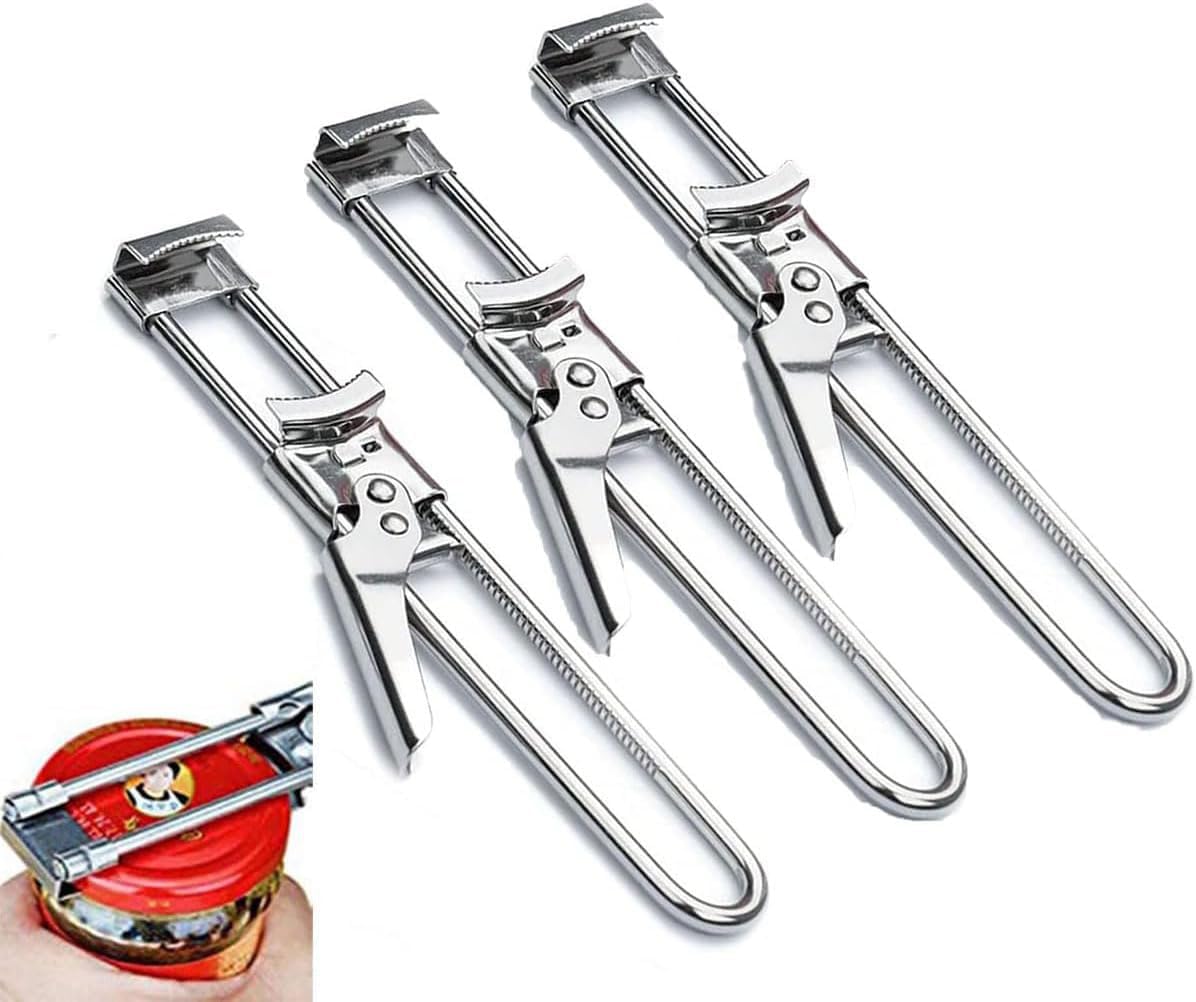 Master Jar & Bottle Opener, Adjustable Multifunctional Stainless Steel Can Opener Jar Lid Gripper, Manual,Kitchen Accessories（Silver）