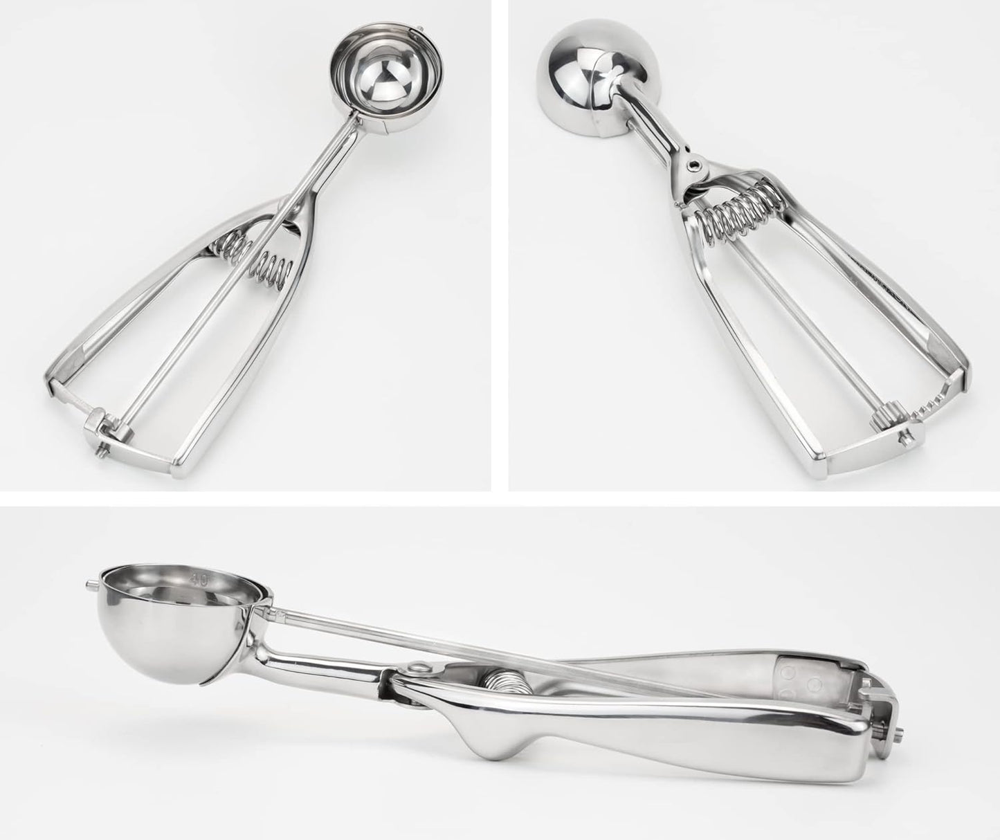 Professional 18/8 Stainless Steel Medium Cookie Scoop, Size 40