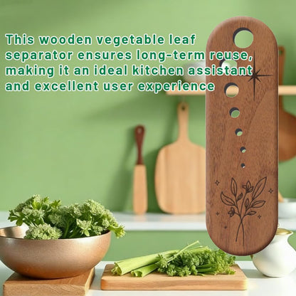 Wooden Herb Stripper Tool, Natural Wood Leaf Separator with 7 Hole Sizes, Kitchen Gadget for Herbs and Vegetables, Herb Stripper Bowl Gifts for the Kitchen Suitable for Home Use & Chefs