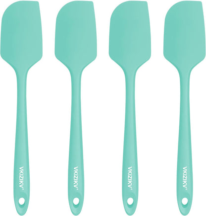 4 Pcs Silicone Spatula Set, 11.4 In, 600°F Heat Resistant Rubber Spatulas for Baking, Cooking & Mixing, Flexible and Non-Stick Kitchen Utensils, Seamless & Dishwasher Safe (Multicolor)