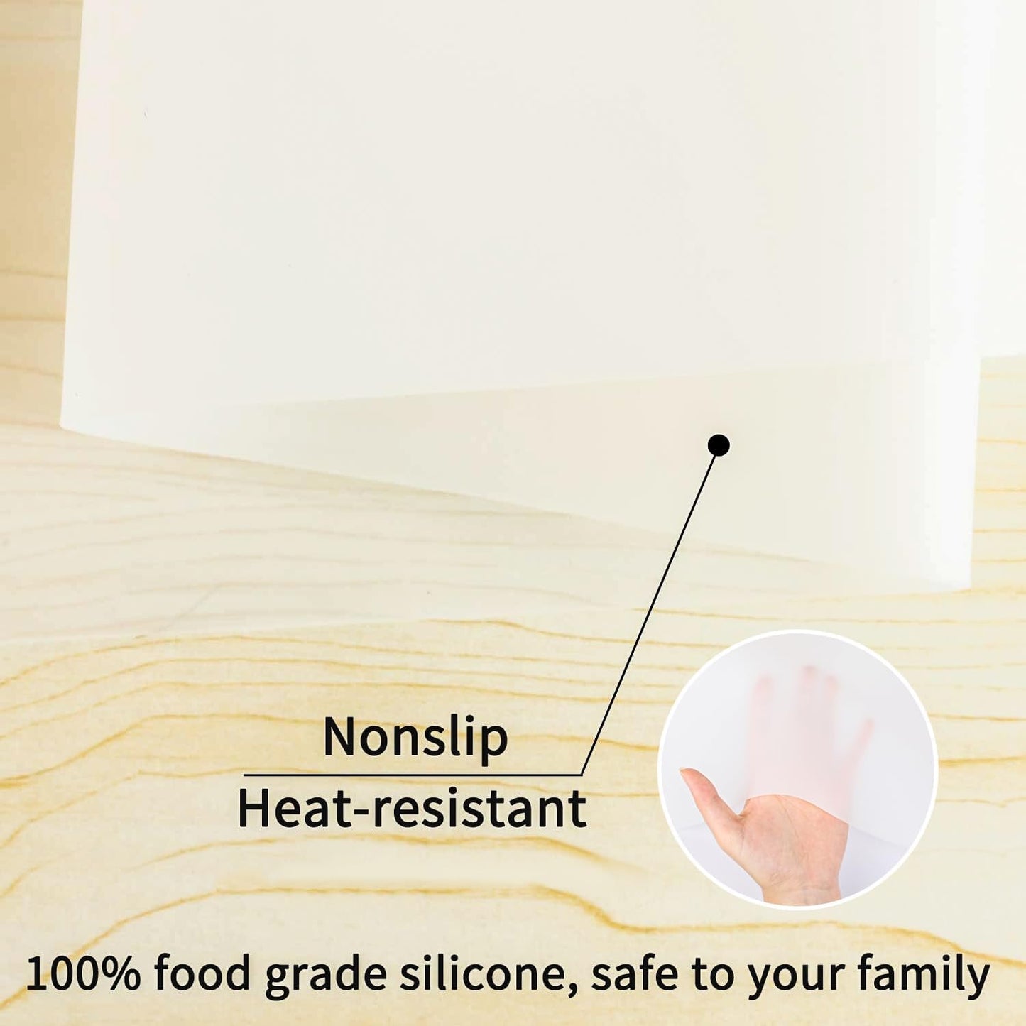 Standard Silicone Mat,Black Baking Mat-Food Grade Kids Dinner Table Placemat Non Slip Counter Mat with Raised Edges Heat Resistant Mat for Air Fryer Nonstick Pastry Dough Mat(1 Pack 23.6'' x 15.7'')