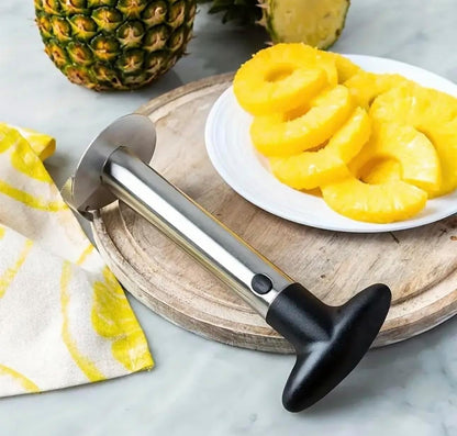 Stainless Steel Pineapple Corer & Slicer - Thick Blade, Easy-to-Use Pineapple Cutter & Core Removal Tool for Perfect Pineapple Rings