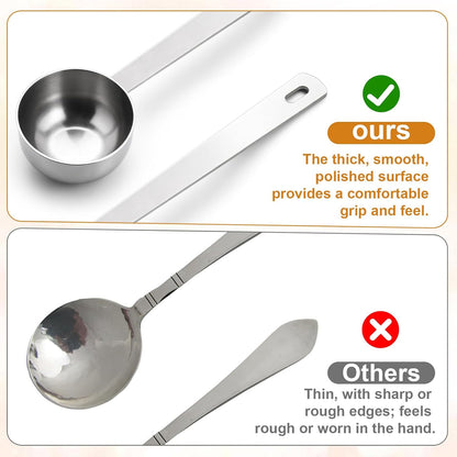 Sugar Spoon Metal Tablespoon 1 Tablespoon Measuring Spoons 15ml Stainless Steel Coffee Scoop 1 Tbsp Scoop Measure Spoon Metal Tbsp Scoops 4.3 in Handle for Coffee Tea Sugar (Silver)