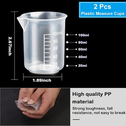 30ml Plastic Liquid Measuring Cups - Mini Clear Kitchen Medicine Cups Transparent Labs Graduated Beakers Baking Cooking Home Lab Measure Tool (10 Packs,1oz,Transparent)