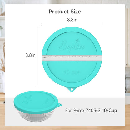 SOPHICO Silicone Replacement Lids for Pyrex Sculpted Glass & Tinted Glass Bowls Mixing Bowls（4 size）