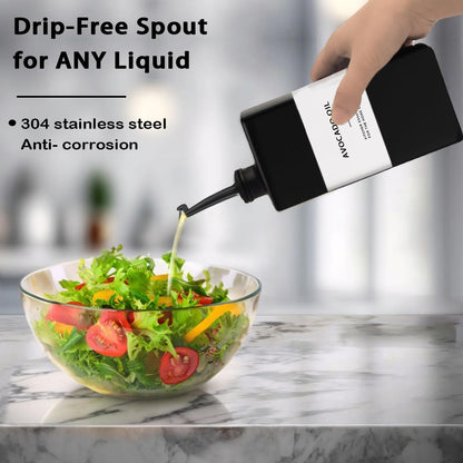Olive Oil Dispenser Bottle for Kitchen 16.9oz, UV-Blocking Oil and Vinegar Dispenser Set, Soy Sauce Dispenser, Space Saving Design for Countertop (Green, 2pcs)