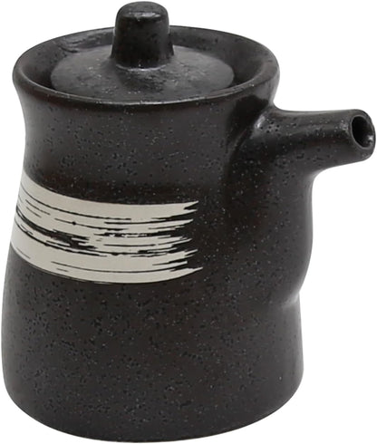 MDEOOSKY Ceramic Seasoning Bottle, Japanese Style Earthenware Ceramic Oil Dispenser, Olive Oil Dispenser, Sushi Sauce Container, 6.76 fl oz