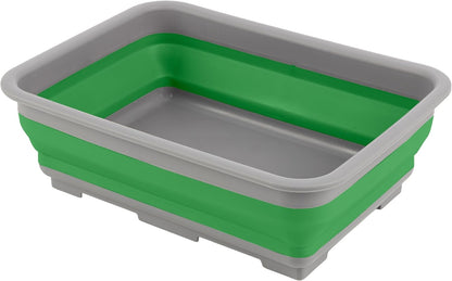 Collapsible Cleaning Caddy - Portable Multi-use Wash Basin, Dish Tub, or Ice Bucket with 7.27L Capacity for Camping and Tailgating by Wakeman (Red)