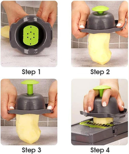 9 Blade All-in-1 Vegetable Chopper With Container, Mandoline Slicer Handheld For Kitchen, Dicing Blades, Coarse Cheese Grater, Grater, Wavy Slicer, Egg Separator, Hand Protector Perfect For Wowen.