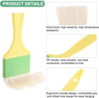 M METERXITY 2-Pack Pastry Brush, Wool Basting Baking BBQ Oil Brush for Cooking/Barbecue/Kitchen [3"]