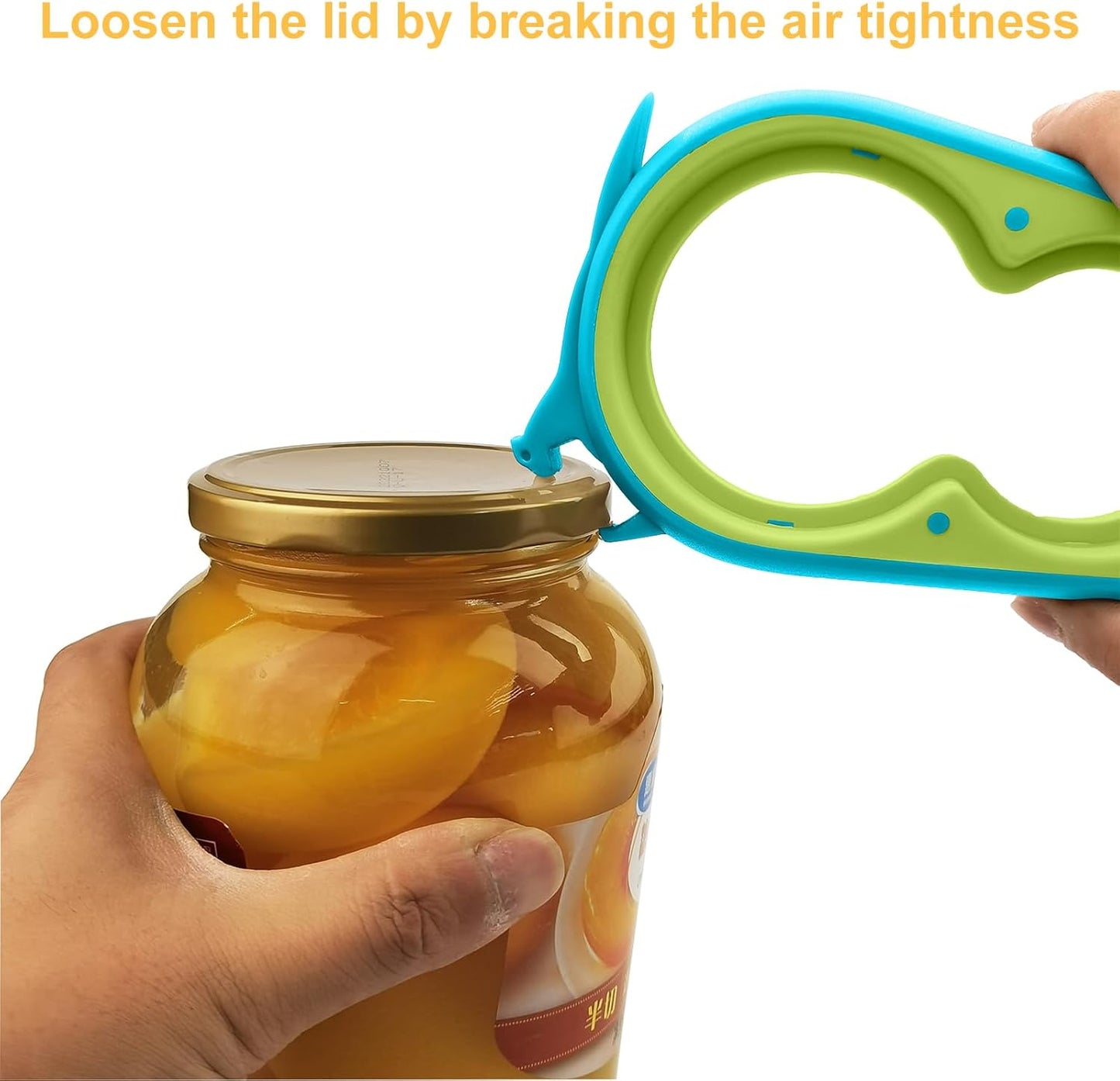 Otstar Jar Opener Bottle Opener and Can Opener for Weak hands, Seniors with Arthritis and Anyone with Low Strength, Mutil Jar Opener Get Lids Off Easily (Blue and Grey)