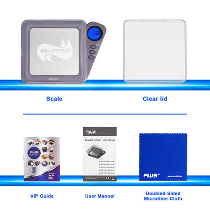 American Weigh Scales Blade Series Digital Pocket Gram Scale 1000g x 0.1g | Precision Mini Scale 0.1g Accuracy, Pocket Scale for Kitchen, Gold, Gems & Coin Scale, Smart Digital & Compact Scale