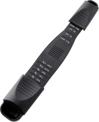 M&c Dual Sided Adjustable Measuring Spoon - Metering Spoon with Leveler in Gram & ML- For Dry or Liquid Ingredients, Baking, Cooking, Powder, Spices - Black 1pc