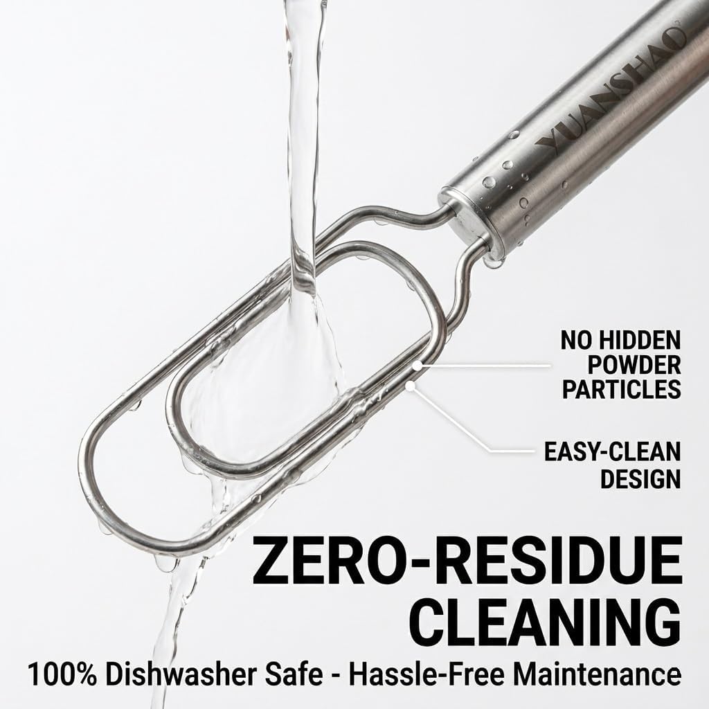 12" Sourdough Starter Stirrer -Narrow Stainless Steel Jar-Friendly Whisk - Heavy-Duty Danish Dough Mixer fits Weck, Mason & Tall Jars - Long Handle Stirring Tool for Thick Startersr, Dishwasher Safe