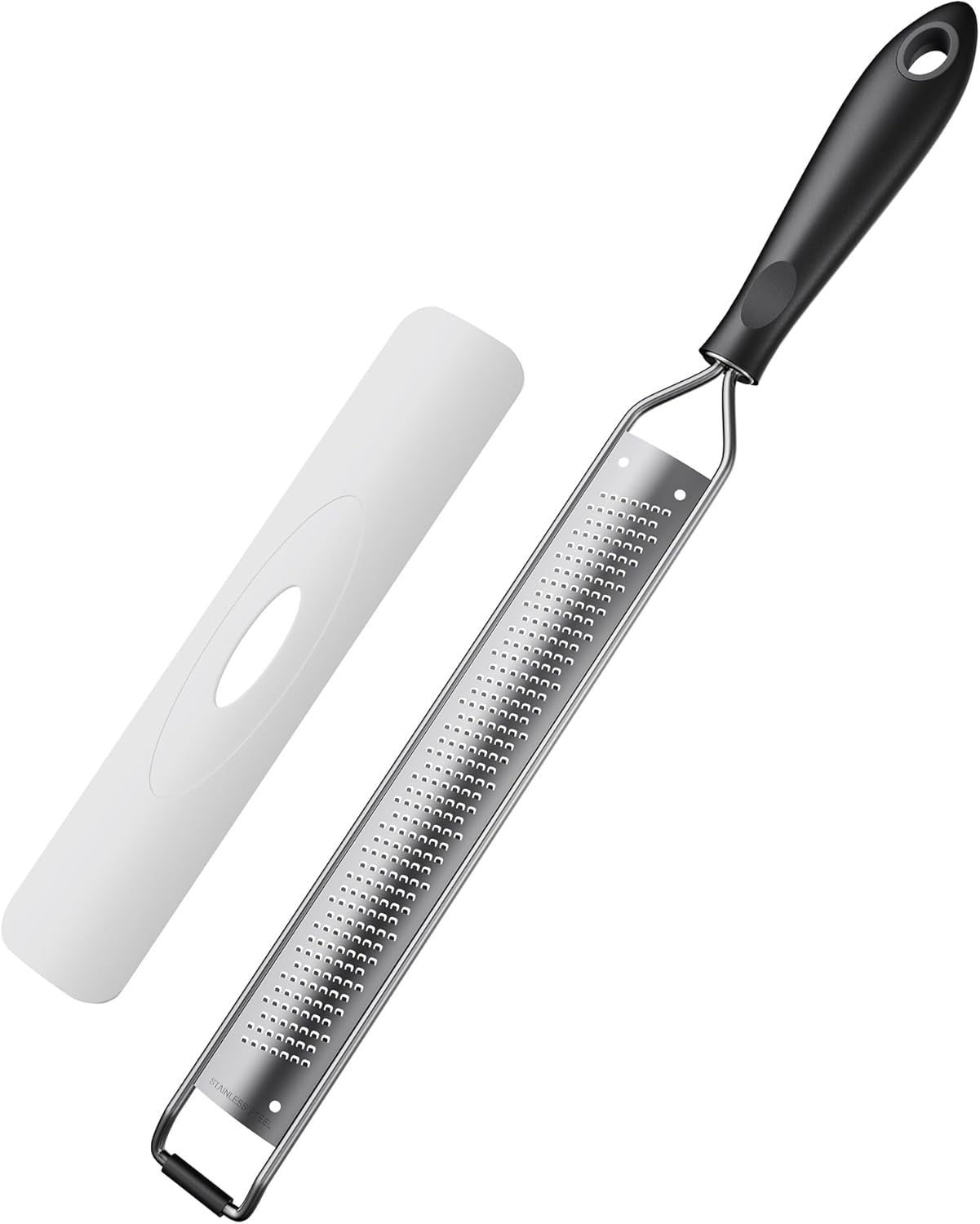 Zester Grater for Lemon Cheese with Handle,Black