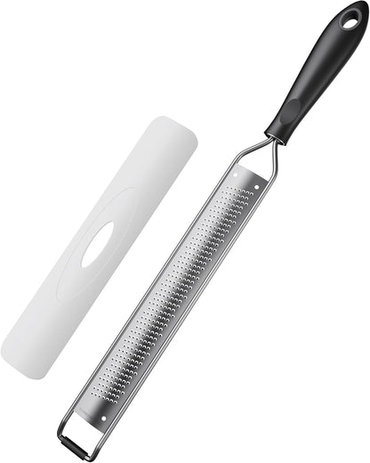 Zester Grater for Lemon Cheese with Handle,Black