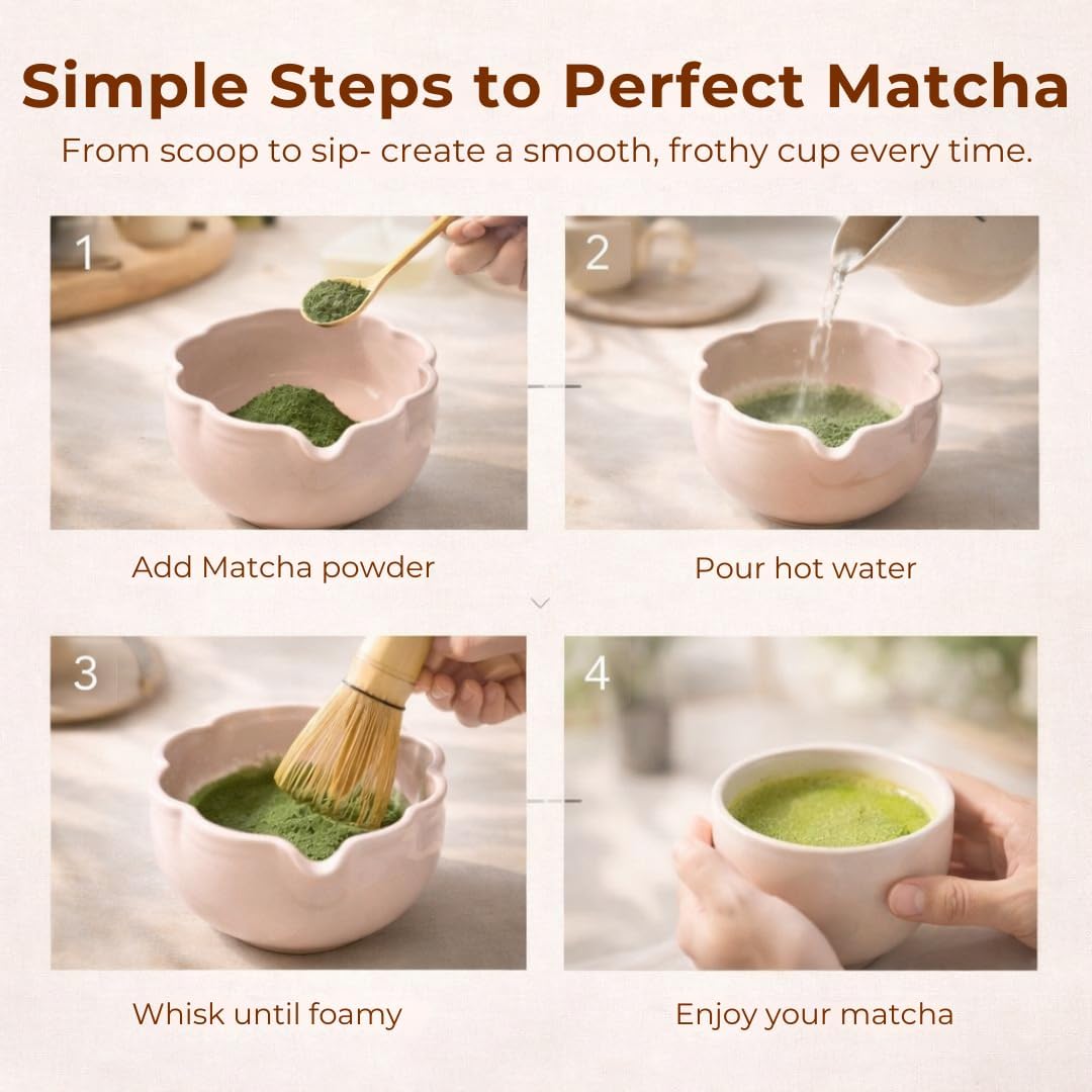 Sukami Ceramic Matcha Set – Complete Matcha Kit with Bowl, Whisk & Holder – Sakura Japanese Tea Ceremony Set – Easy Starter Matcha Set for Beginners – Matcha Gift Set