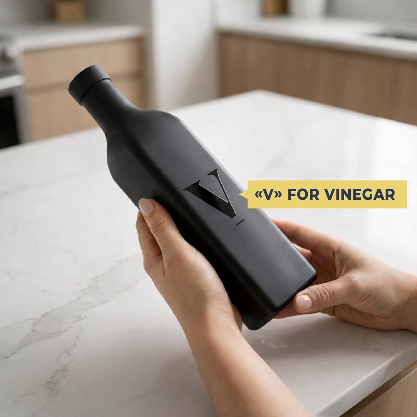 Olive Oil & Vinegar Dispenser Bottle Set with Stainless Steel Spouts & Funnel - Elegant Cooking Oil Cruet Dispenser for Kitchen - 500ml - Set of 2