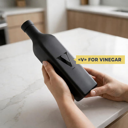 Olive Oil & Vinegar Dispenser Bottle Set with Stainless Steel Spouts & Funnel - Elegant Cooking Oil Cruet Dispenser for Kitchen - 500ml - Set of 2