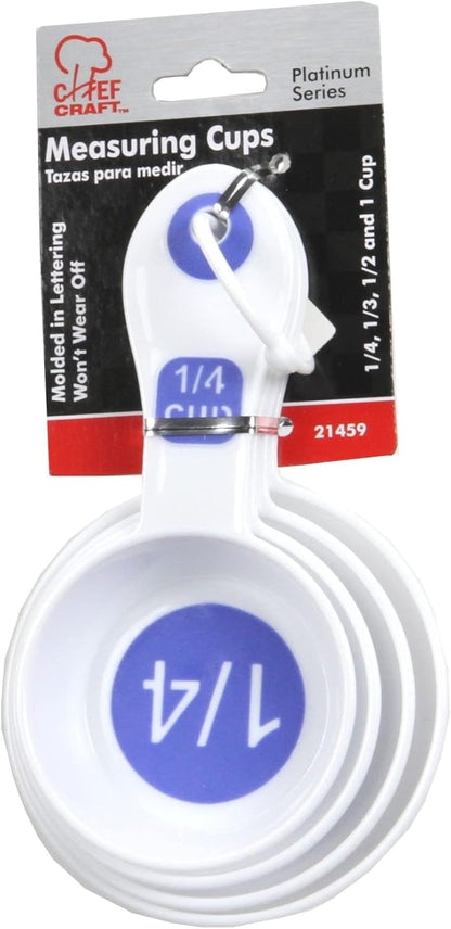 Chef Craft Select Plastic Measuring Spoon Set, 6 piece set, White and Blue