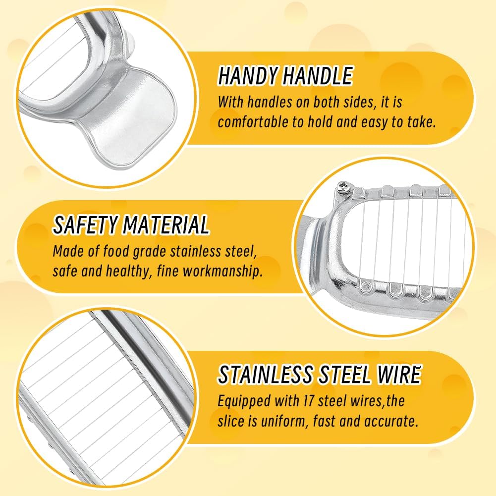 Stainless Steel Cheese Slicer, 16 Sharp Wires, Multipurpose Food Cutter, Butter Slicer, Cutter, Cheese, with 1pc Butter Cutter Fork