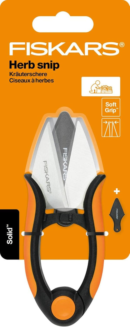 Fiskars Herb Scissors Length 5.1" Stainless Steel Blades/Plastic Handles Black/Orange Solid SP-220 1063326