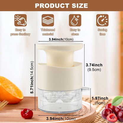 7-Hole Cherry Pitter, Multi-Function Pitting Tool, Quick Release Multi Cherries Stoner Pitter 7-in-1, Fruit Pit Remover for Making Jam Cherry Dishes, Saving Time & Effort(COLOR:Beige)