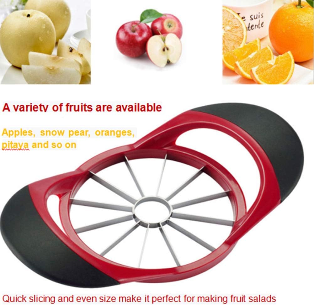 AKOAK 1 Pack Apple Slicer, Stainless Steel Divider - Sharp/Safe/Durable, 12-Blade Oversized Fruit Core Remover, For Apples, Pears, Potatoes, and More