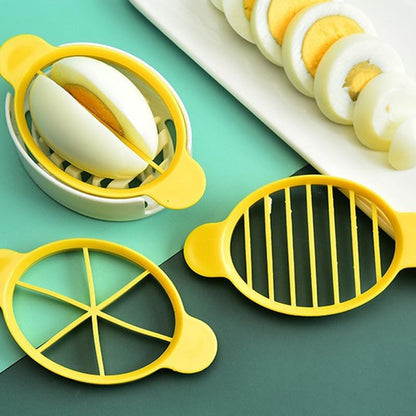 3-in-1 Egg Slicer for Hard-Boiled Eggs, Preserved Eggs, Century Eggs – Multi-Functional Kitchen Egg Cutter with Stainless Steel Wires – Cross-Border Household Tool for Even, Clean Cuts (Yellow)