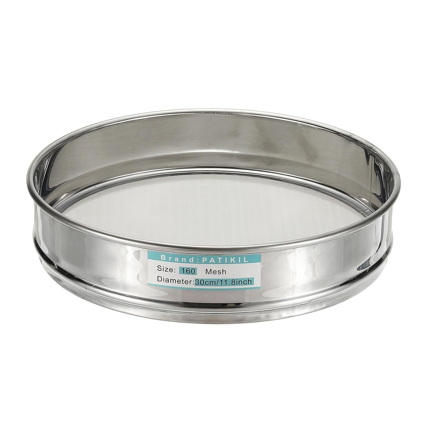 PATIKIL 10 Mesh(2mm) Lab Sieve, 11.8"(30cm) Diameter Sifting Screen 304 Stainless Steel Wire Cloth Fine Mesh Sieve for Industrial Laboratory Home Soil Sifter Dry Sift Screens Hash