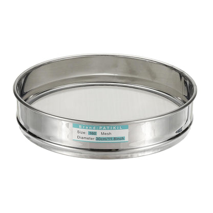 PATIKIL 10 Mesh(2mm) Lab Sieve, 11.8"(30cm) Diameter Sifting Screen 304 Stainless Steel Wire Cloth Fine Mesh Sieve for Industrial Laboratory Home Soil Sifter Dry Sift Screens Hash