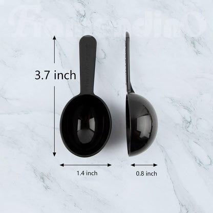 Framendino, 5 Pack Plastic Coffee Measuring Spoons Short Handle Scoops for Tea Sugar Cereal Milk Powder Spices Black 7g