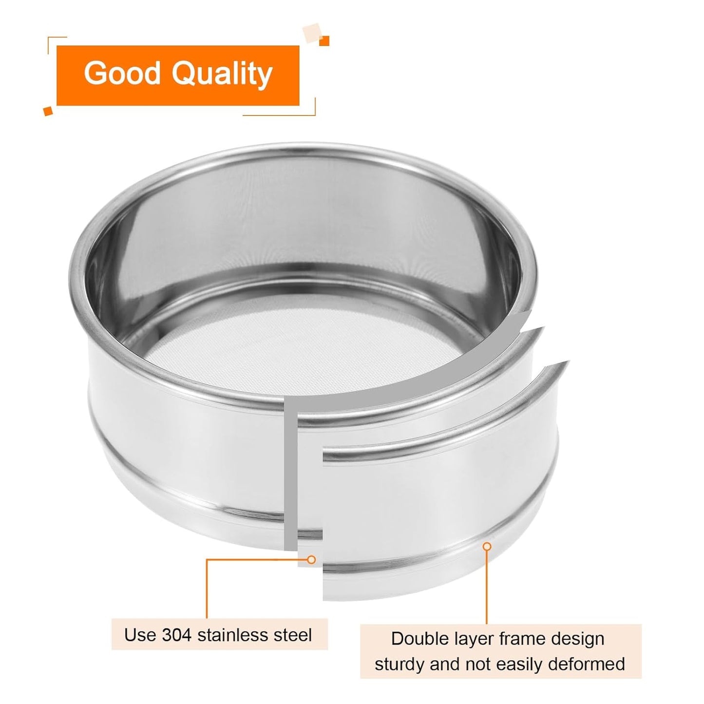 PATIKIL 150 Mesh Lab Sieve, 4" Diameter Test Sieve 304 Stainless Steel Wire Cloth (0.1mm) for Industrial Laboratory