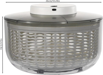 6.34 Qt Electric Salad Spinner, Vegetable Dryer with USB Charging & 10-Second Quick Spin for Lettuce, Greens, Kitchen, Salad Maker