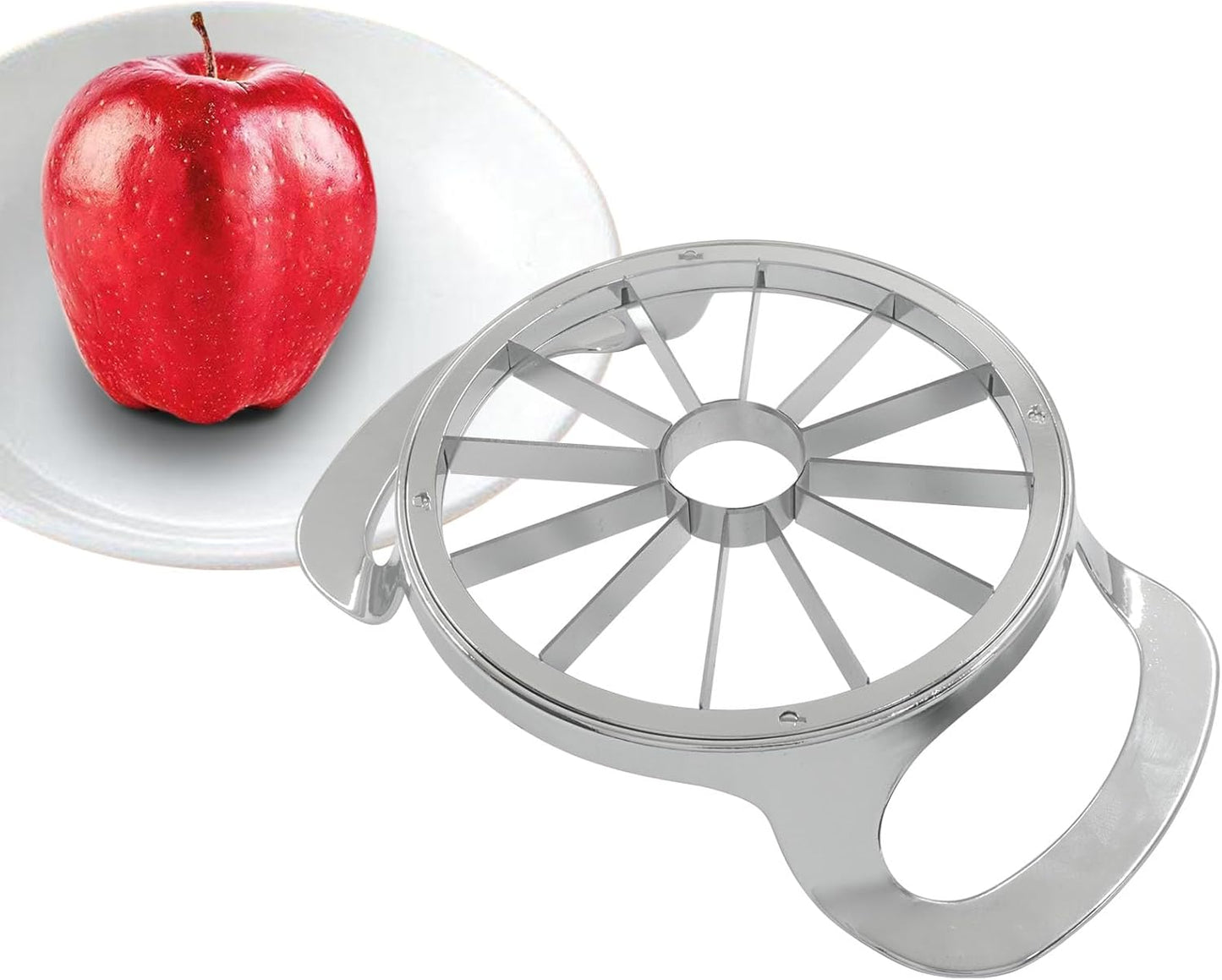 8-Blade Extra Large Apple Slicer, Heavy Duty Apple Cutter Stainless Steel Apple Corer, Sharp Fruit Divider Easy to Use for Kitchen/Home Cooks