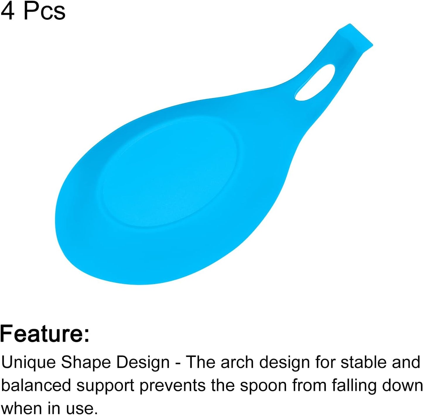 uxcell Silicone Spoon Rest, 7.68" x 3.74" Heat Resistant Kitchen Utensil Holder Spatula Ladle Rest for Counter Stove Top, Black 8Pcs