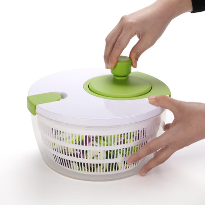 4qt Salad Spinner Vegetable Dryer, Green Glaze, Height 6.54in, Weight 1.55lb, BPA free