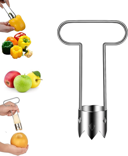 Red Bell Pepper Seed Corer, 2026 New Stainless Steel Fruite Corer, Designed for a Wide Range of Fruits and Vegetables, Kitchen Gadget for Removing Fruit & Vegetable Cores (1pcs)