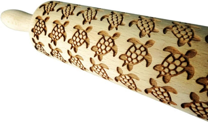 Embossing Rolling Pin SHELLS. Dough and Clay Roller for Embossed Cookies and Pottery. Cookie and Ceramic Stamp. Backing Gifts for Women by Algis Crafts