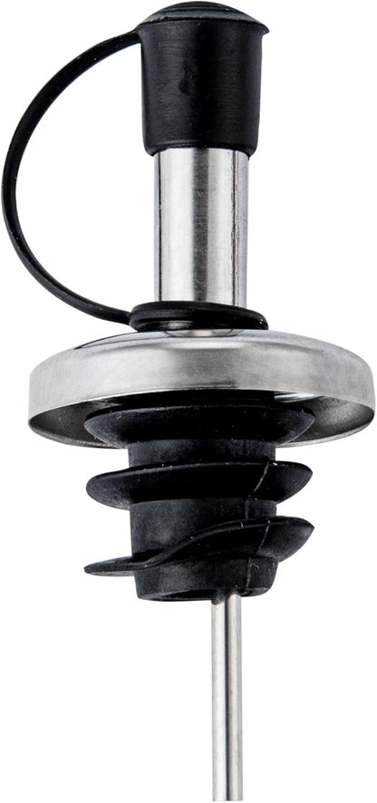 Restaurantware RW Base 16.9 Ounce Olive Oil Dispenser 1 Kitchen Oil Dispenser Bottle - With Stainless Steel Pourer Non-Leaking Black Glass Olive Oil Pourer For Cooking Or Salad Dressings