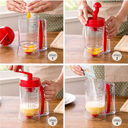 Pancake & Cupcake Mixer and Batter Dispenser Perfect Baking Tool Bakeware Maker with Measuring Label