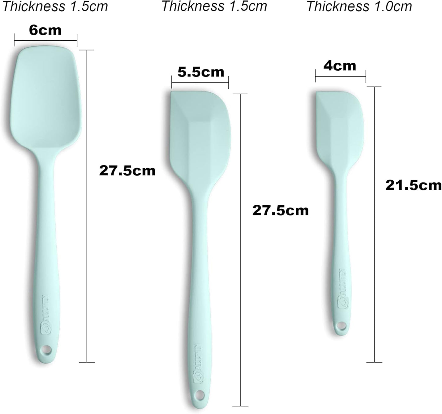 Silicone Spatulas Set Turners Tongs Cooking Utensils Set High Heat Resistant Kitchen Scraper Spatulas for Cooking Mixing Baking BPA Free Dishwasher Safe, Black