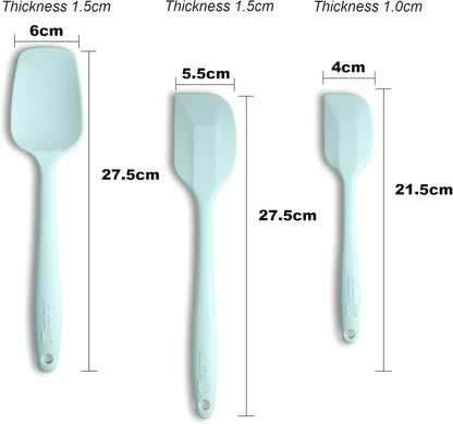 Silicone Spatulas Set Turners Tongs Cooking Utensils Set High Heat Resistant Kitchen Scraper Spatulas for Cooking Mixing Baking BPA Free Dishwasher Safe, Black