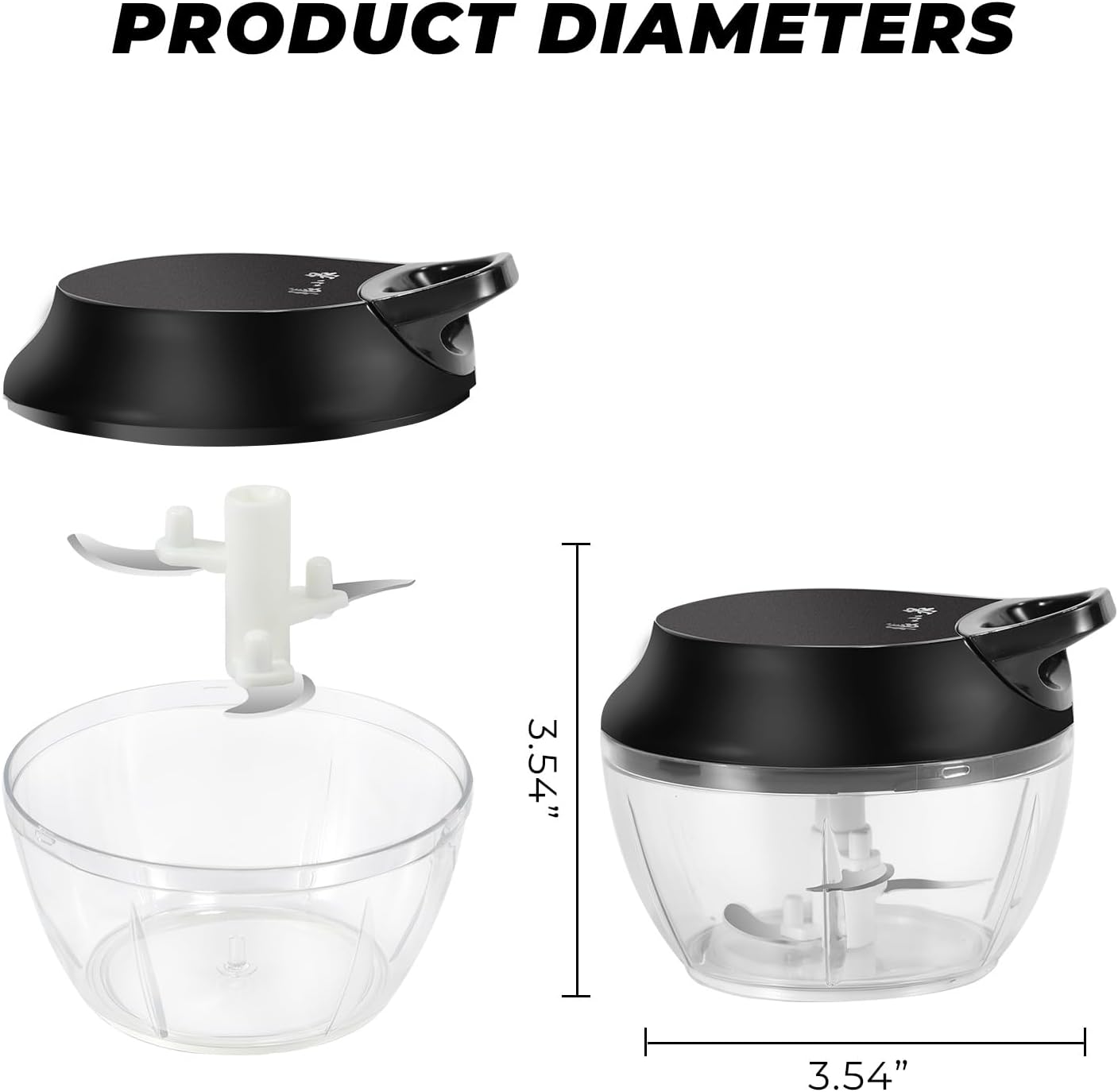 Manual Vegetable Chopper Hand String Garlic Mincer Onion Cutter Manual Food Processor for Ginger, Chili, Fruit, Meat, Nuts Food Chopper 550ml